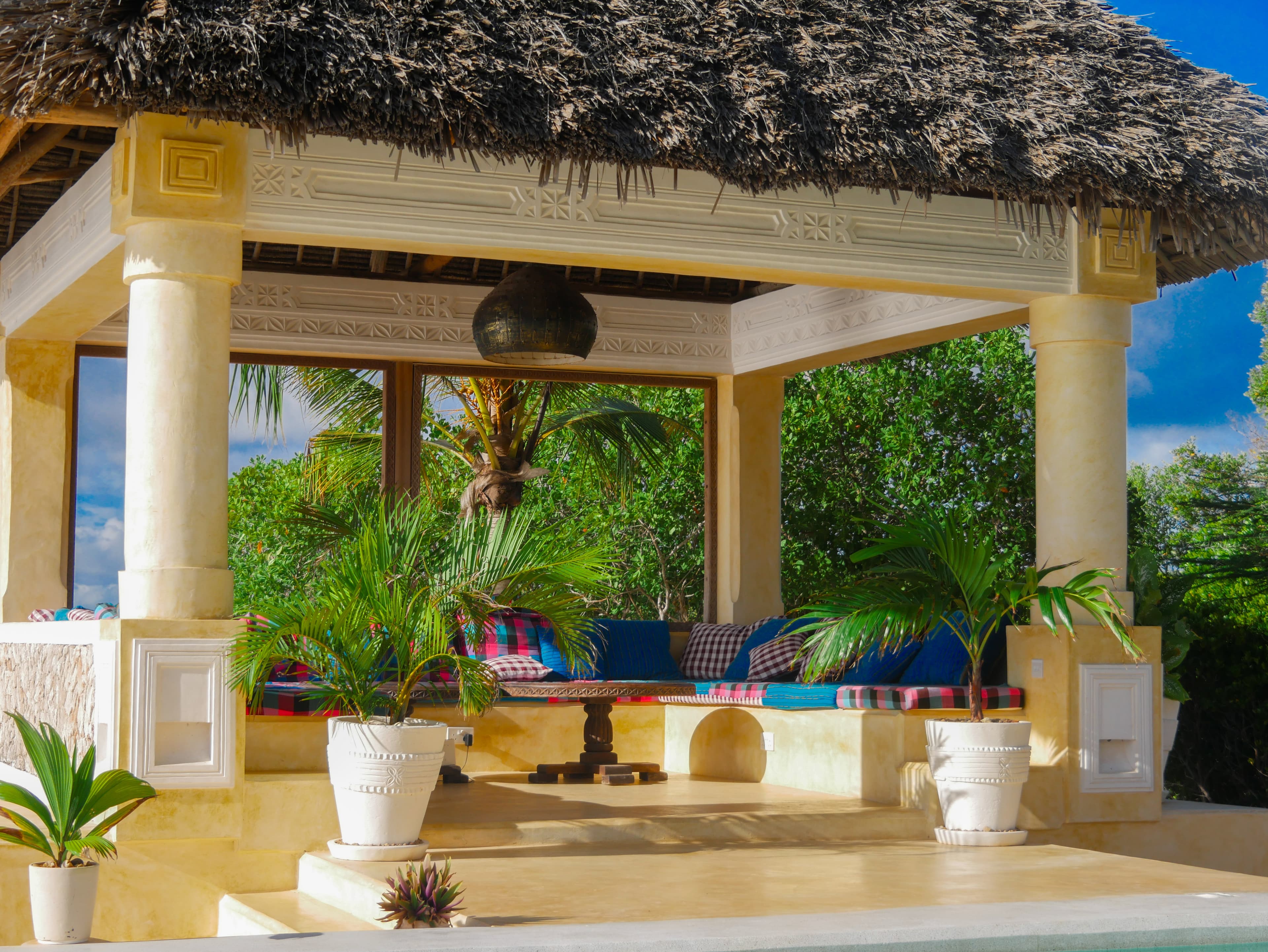 Close-up view of the gazebo