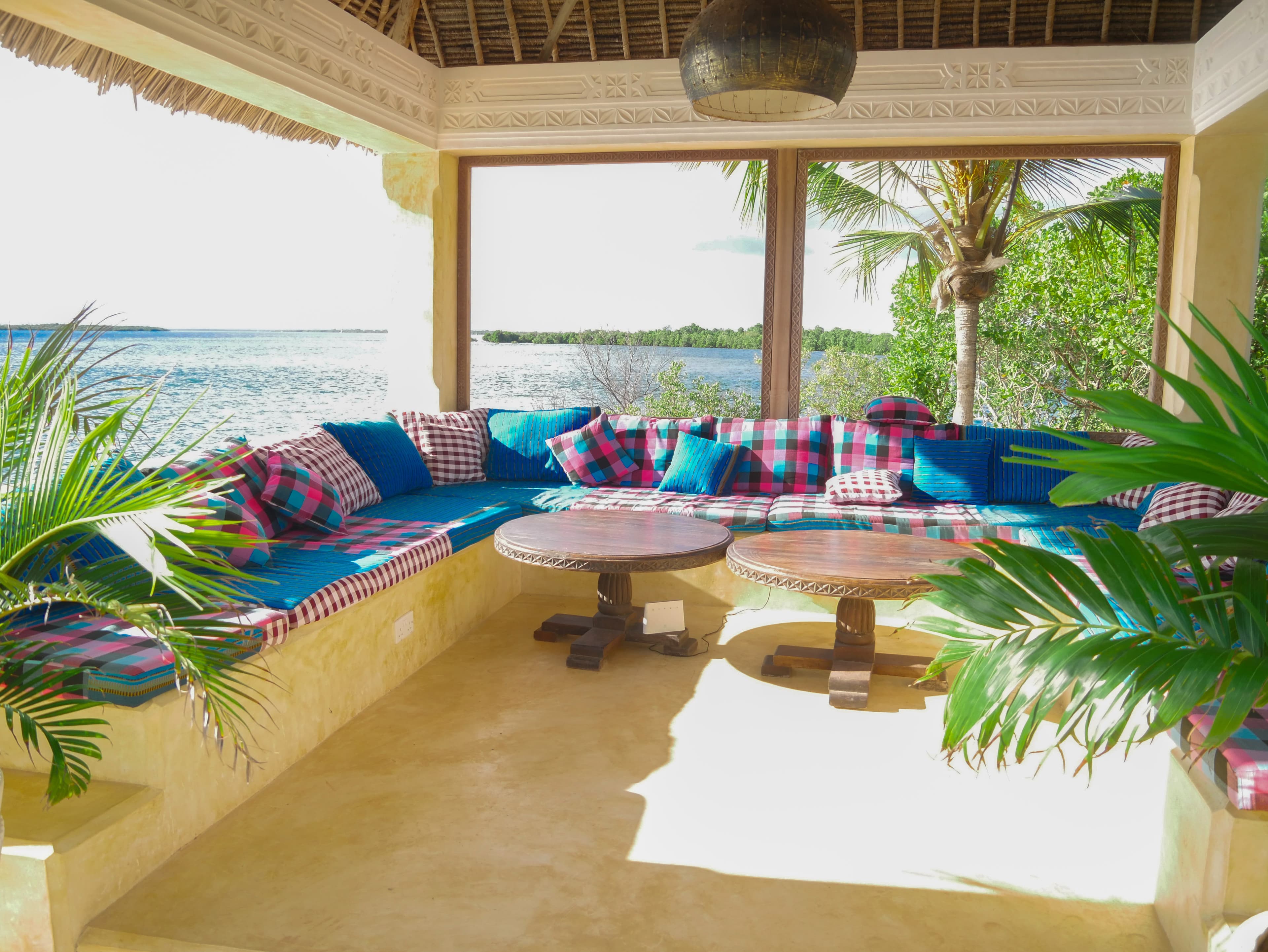 Inside the gazebo with ocean views