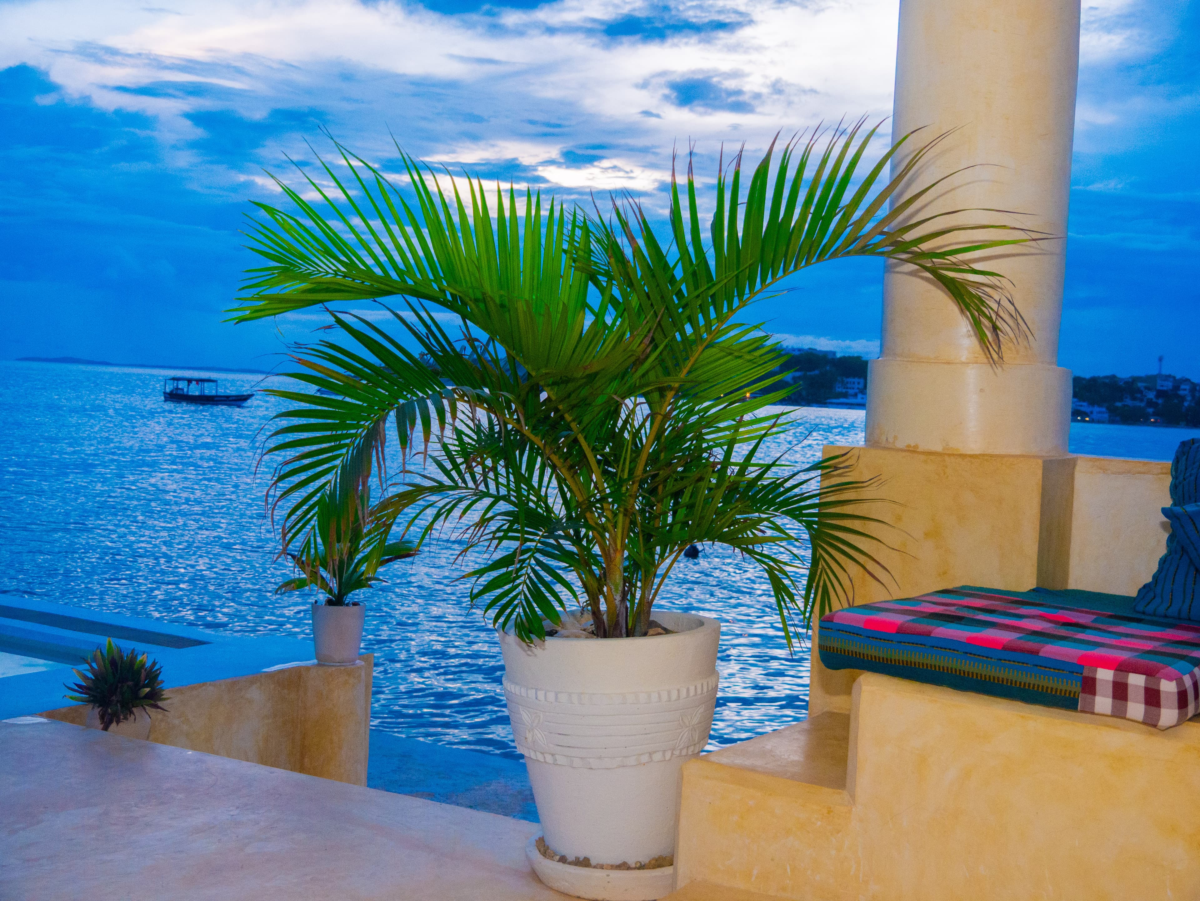 Ocean view from an angle at the villa