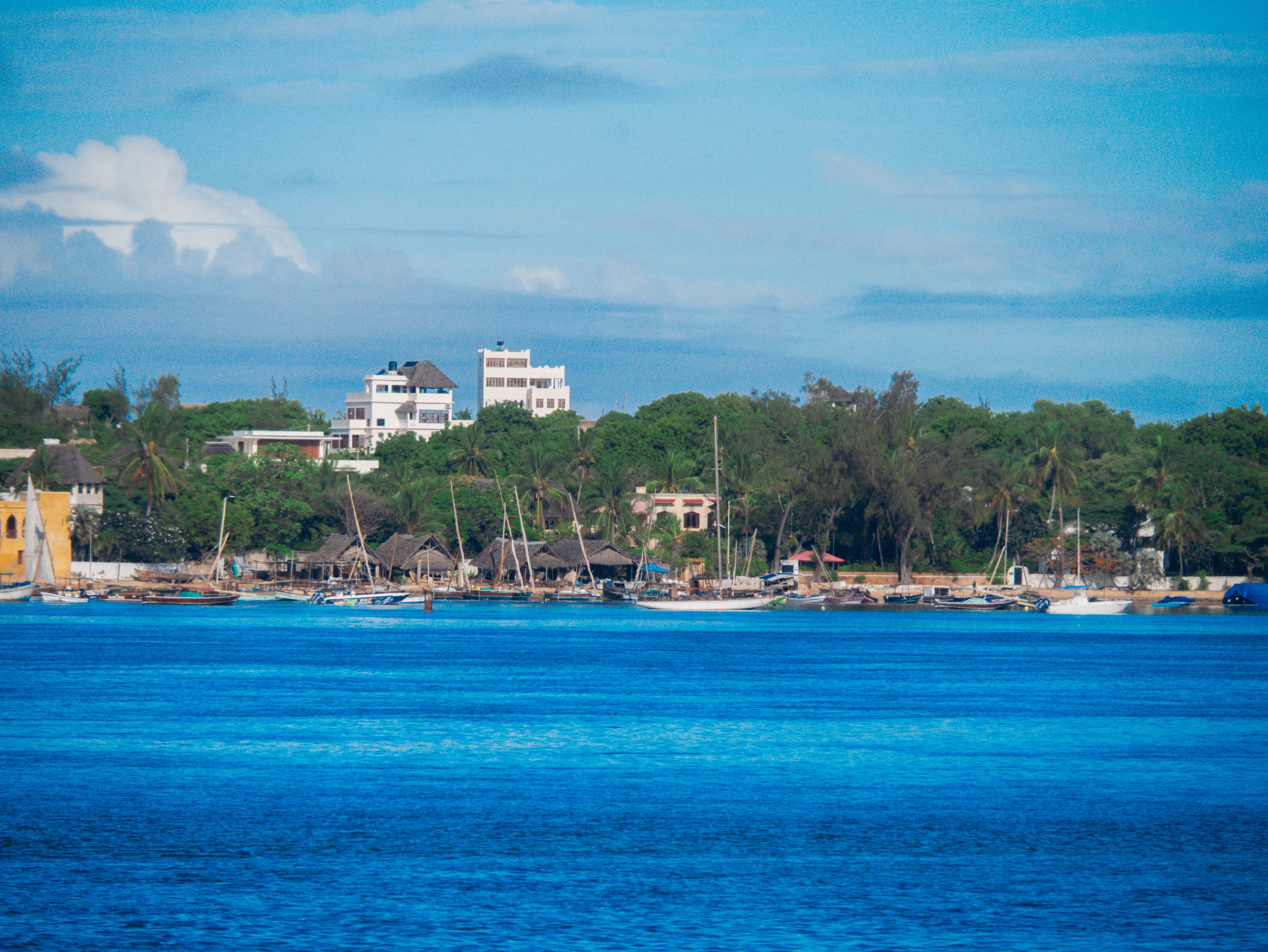 Sea view with boats on the water